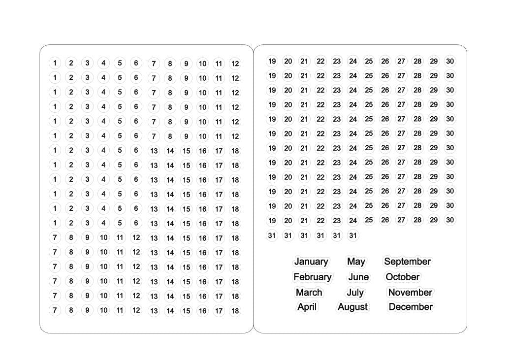 Numbers small stickers