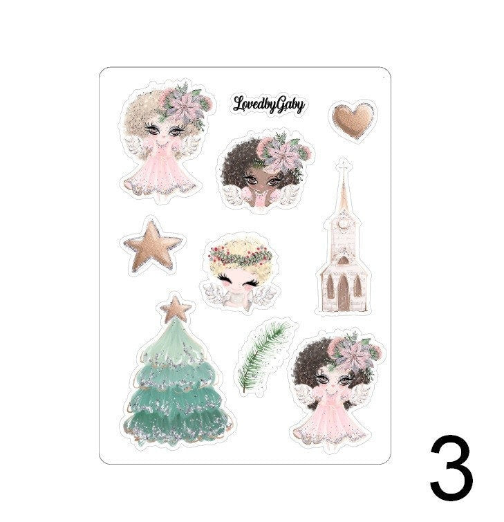 LovedbyGaby stickers "jolly christmas angels"