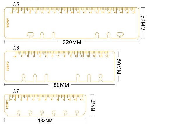 Ringbound rulers transparent/gold