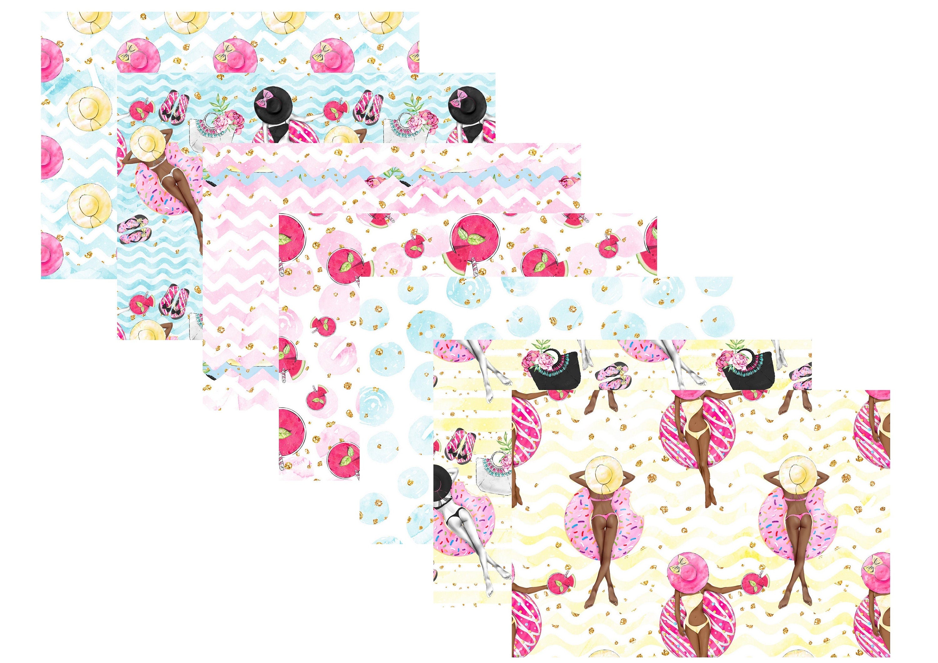 LovedbyGaby A4 scrapbook paperset summer donuts