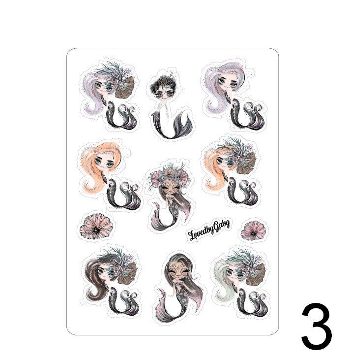 LovedbyGaby stickers "Halloween mermaids"