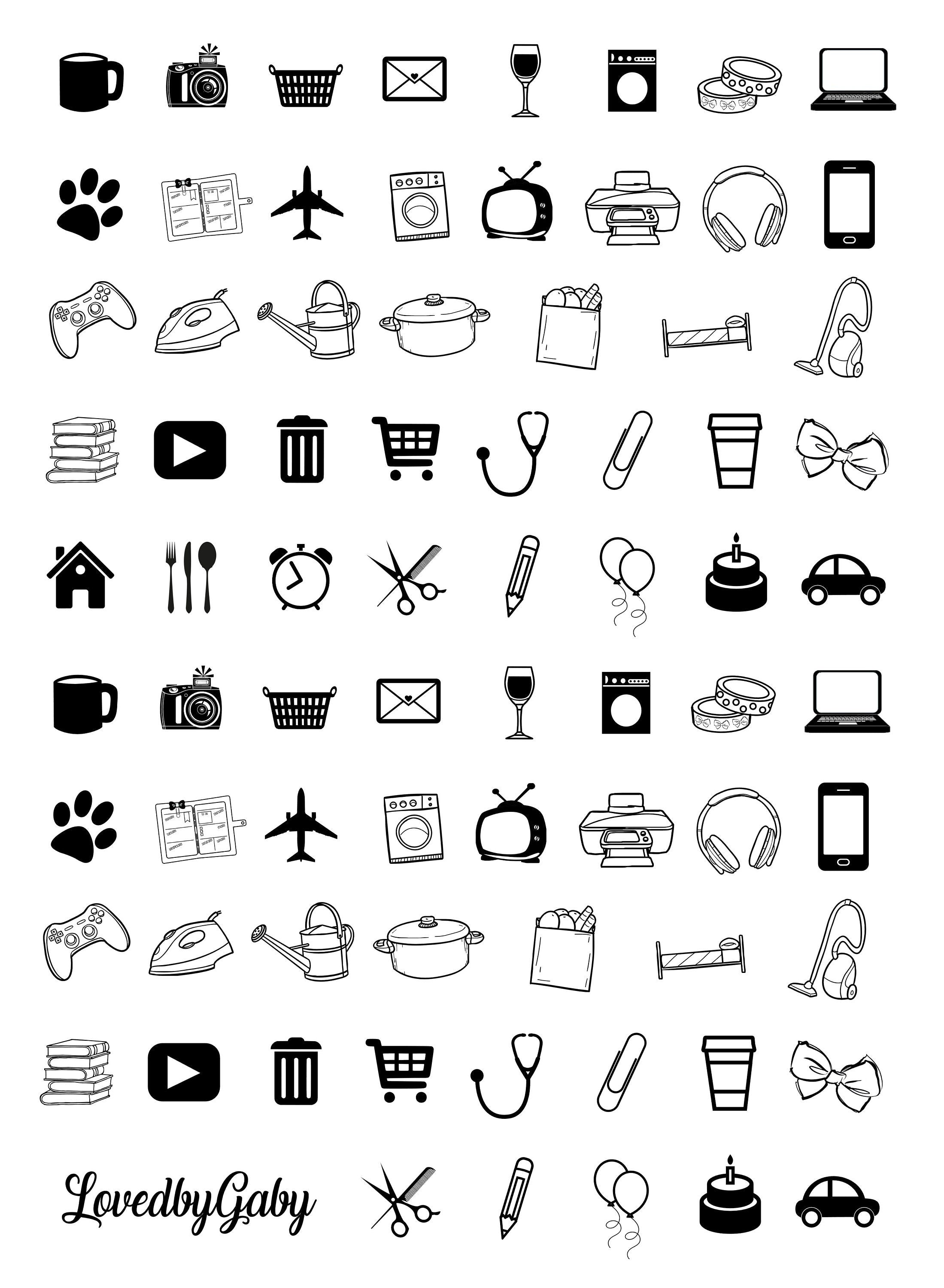 LovedbyGaby clear foil icon stickers
