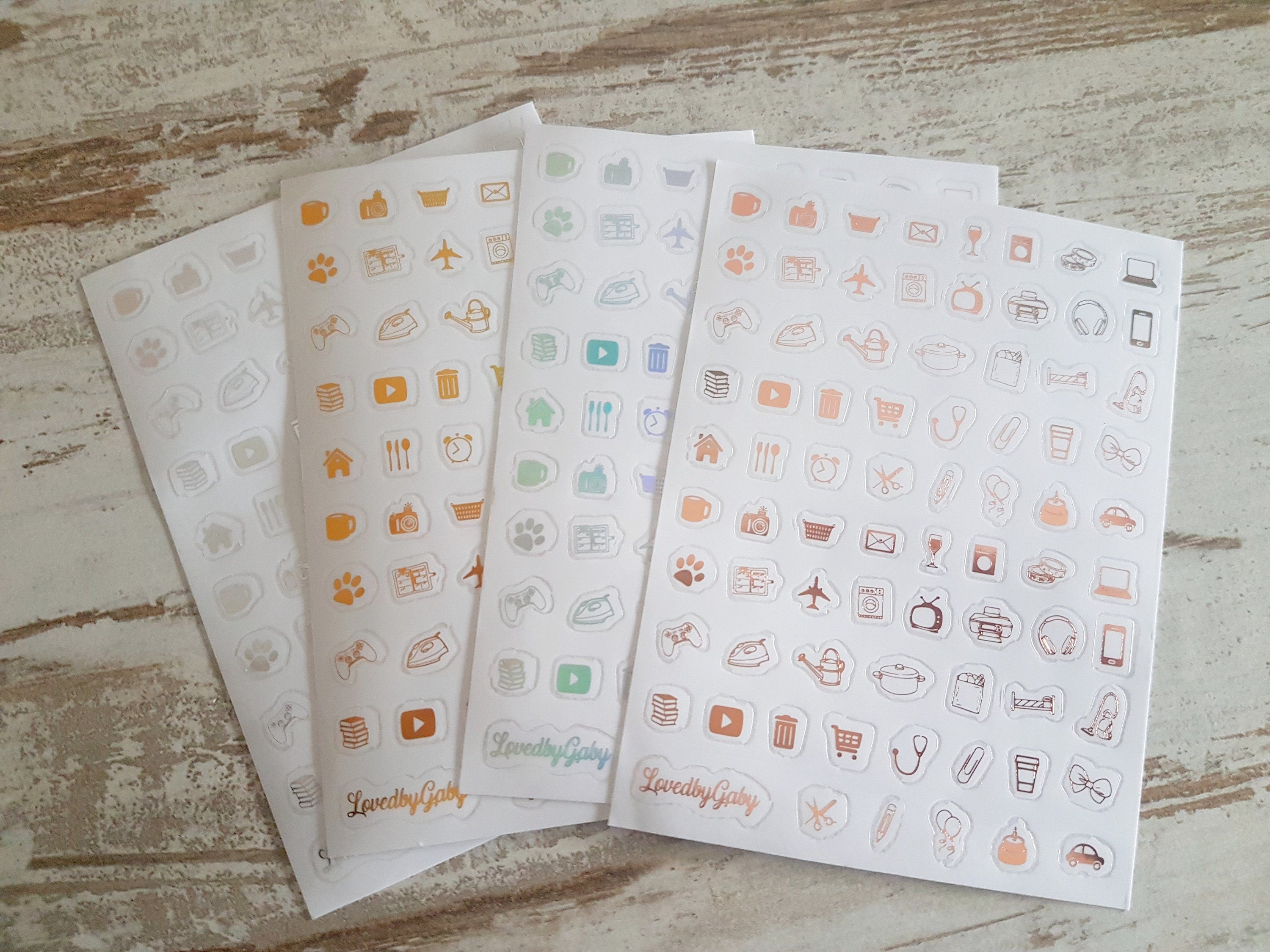 LovedbyGaby clear foil icon stickers