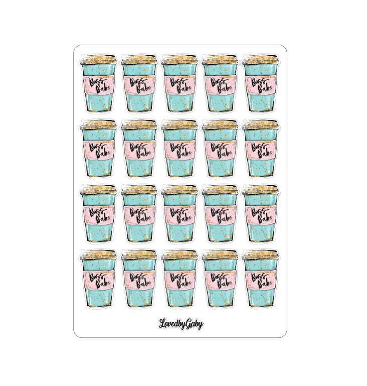 LovedbyGaby stickers "Boss babe coffee"