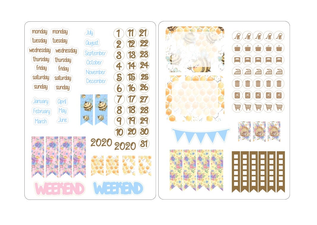 A5 deco date stickers for the classic inserts 2