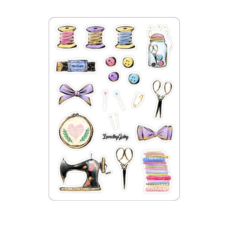 LovedbyGaby stickers "sewing"