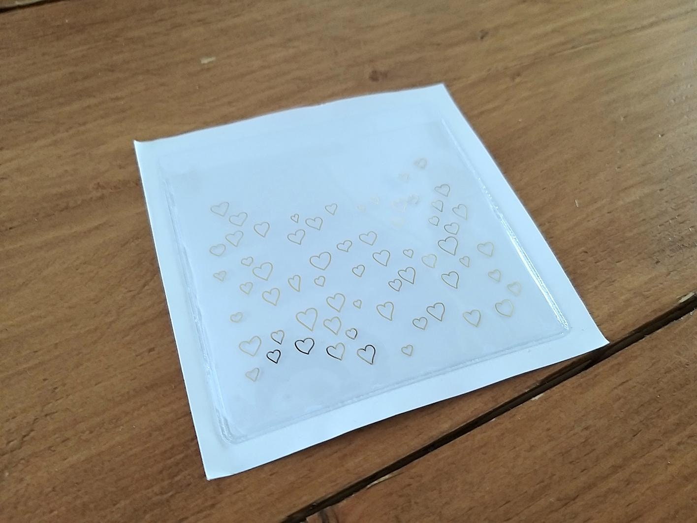 LovedbyGaby adhesive pocket gold foil hearts