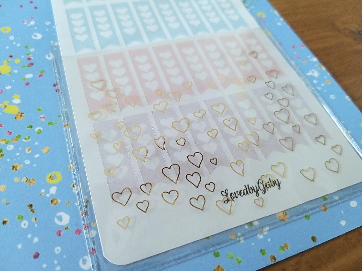 LovedbyGaby adhesive pocket gold foil hearts