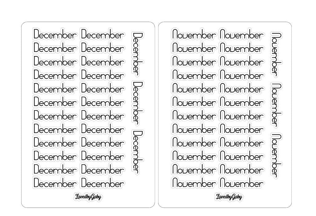 LovedbyGaby stickers bujo "NL maanden en jaar"