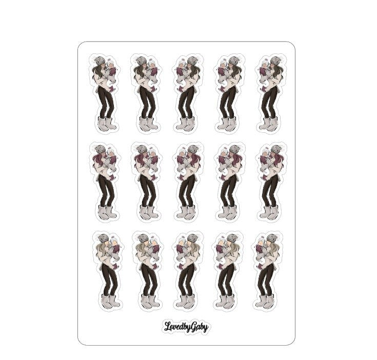 LovedbyGaby stickers "coffee girls/ mom and child"