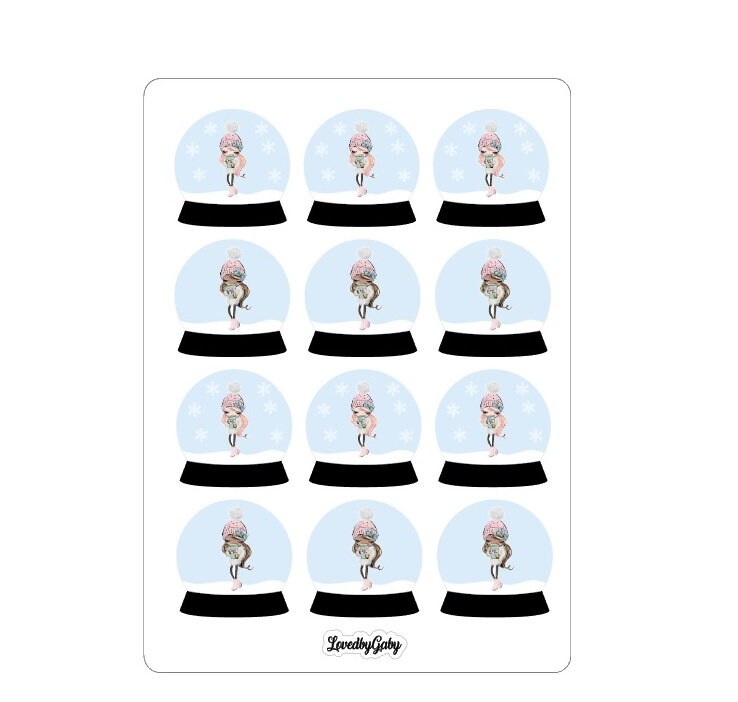 LovedbyGaby stickers "Snow globes"