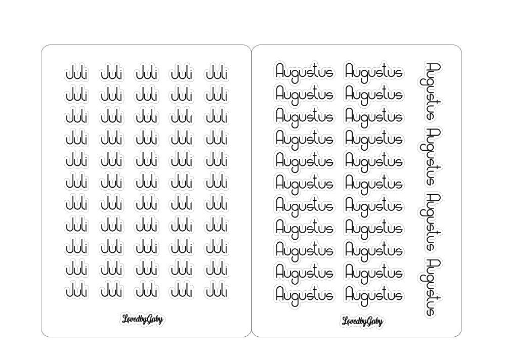 LovedbyGaby stickers bujo "NL maanden en jaar"