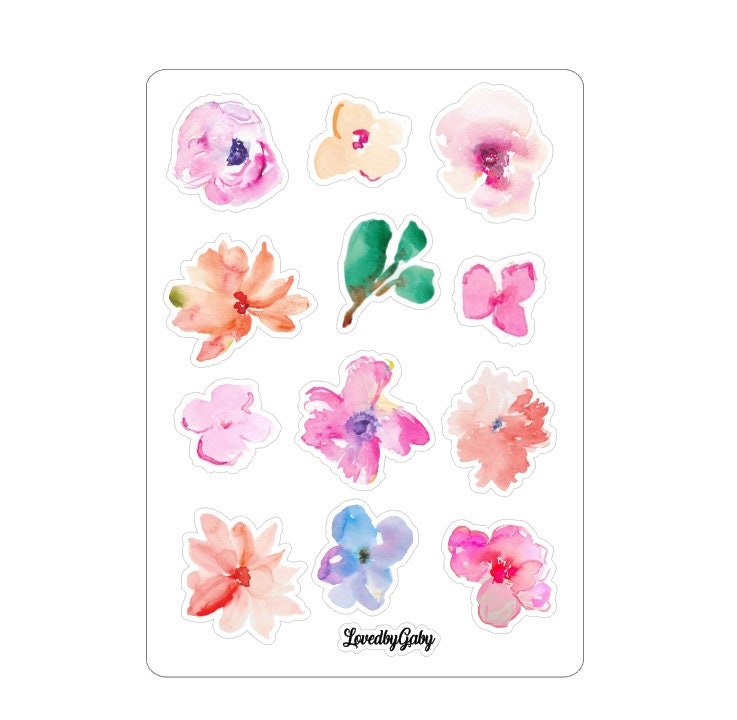LovedbyGaby stickers "watercolor flowers"