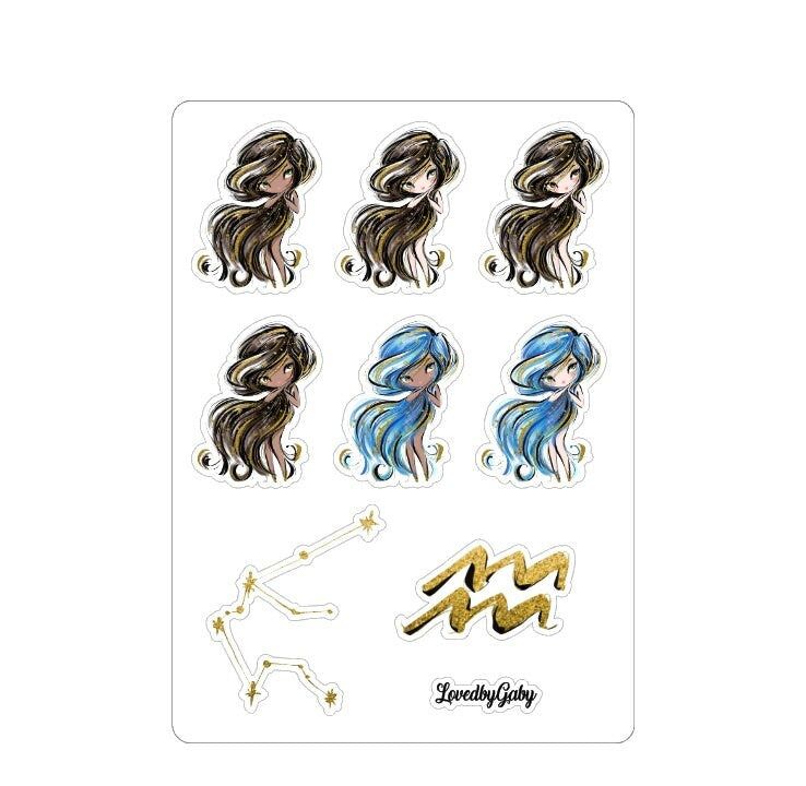 LovedbyGaby stickers "Aquarius/Waterman"