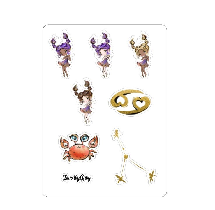 LovedbyGaby stickers "Cancer / kreeft"