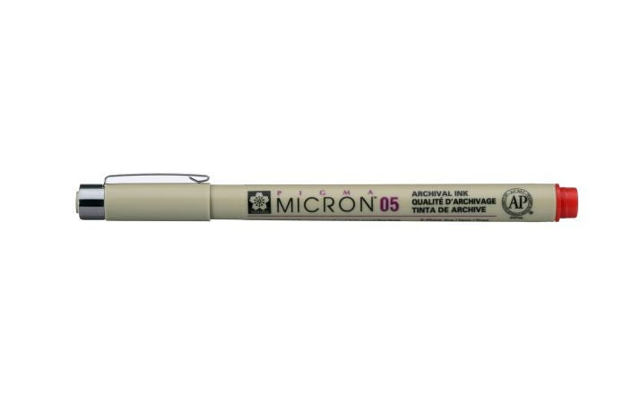 Sakura Pigma Micron 05 red or black