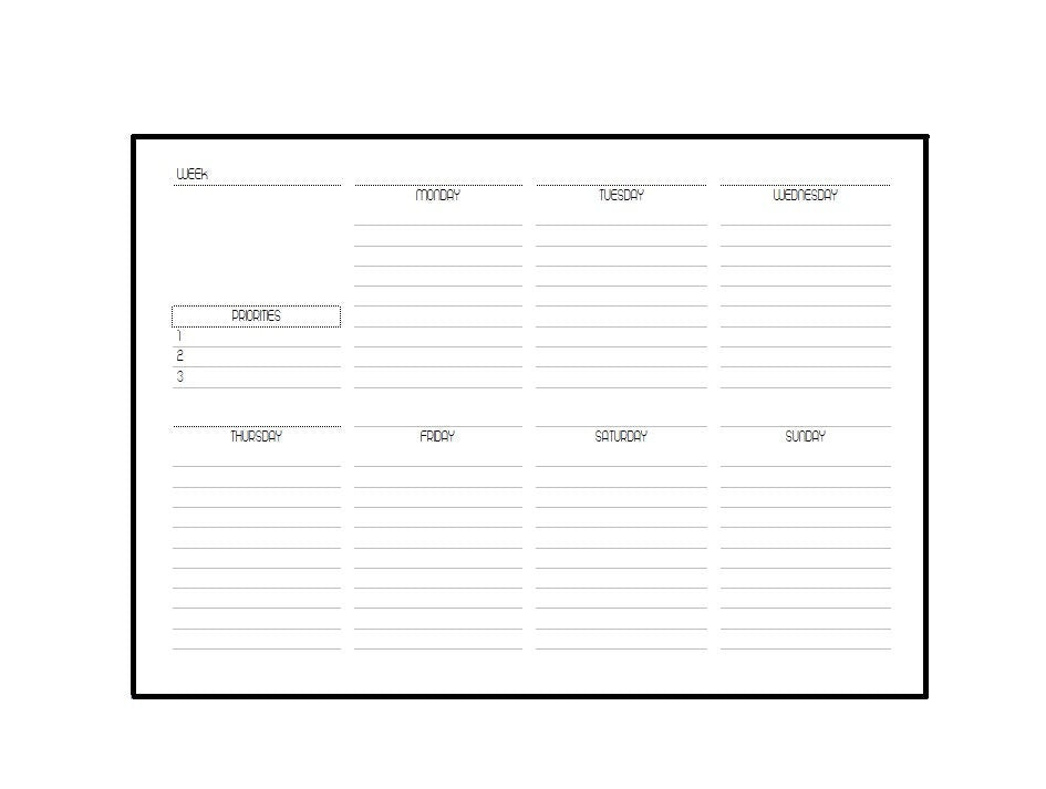 A5 LovedbyGaby inserts of notepad horizontal "week"