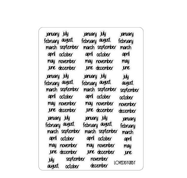LovedbyGaby rainbow months of days stickers