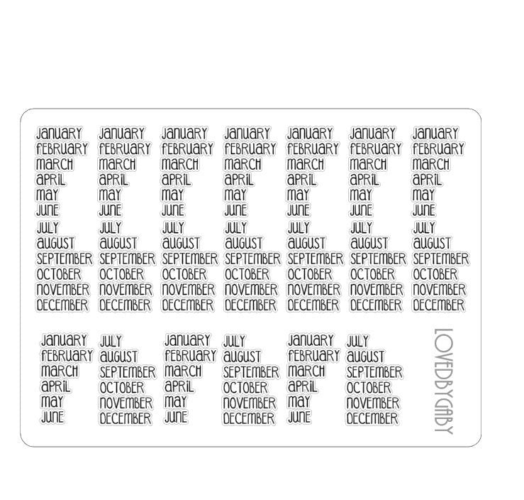 LovedbyGaby rainbow months of days stickers