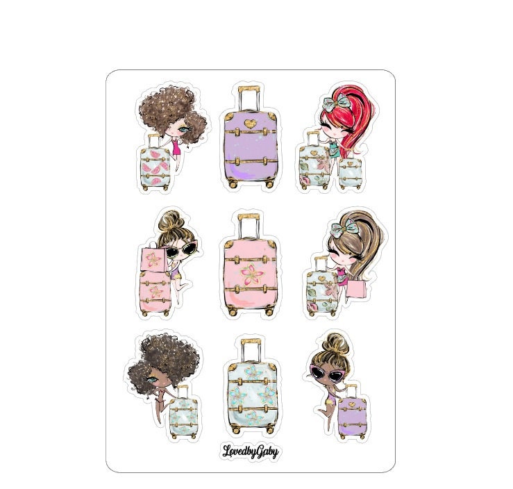 LovedbyGaby stickers "summer travel and shopping girls"