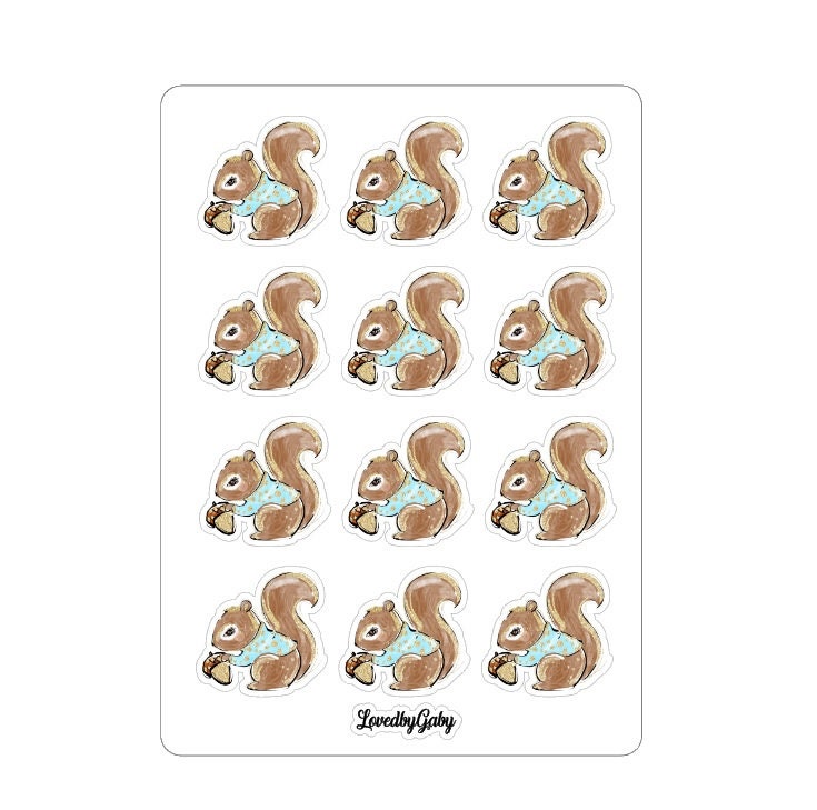 LovedbyGaby stickers hedgehog and squirrel