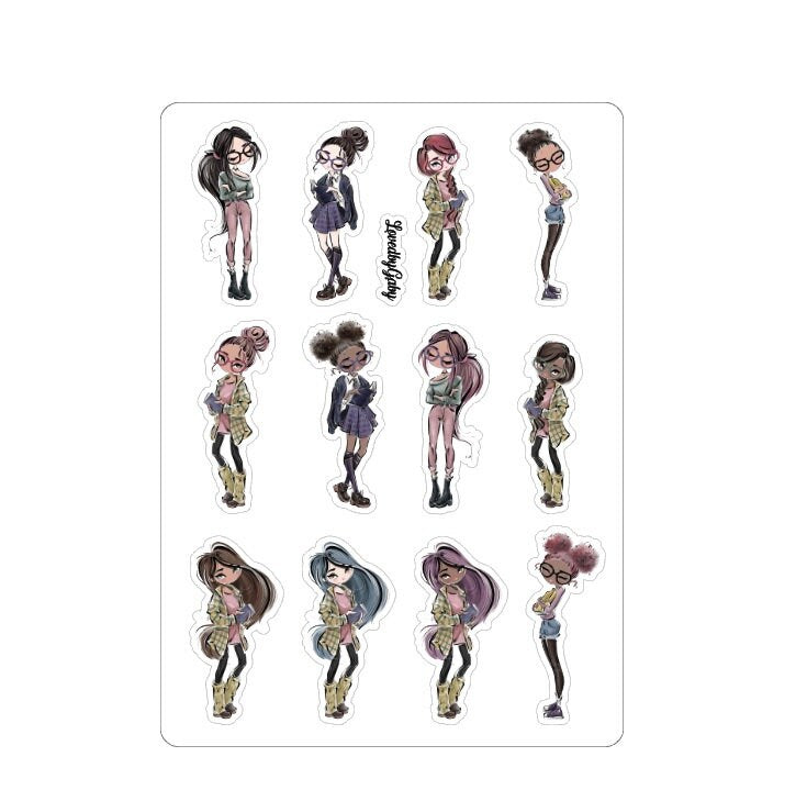 LovedbyGaby stickers "nerd girls"