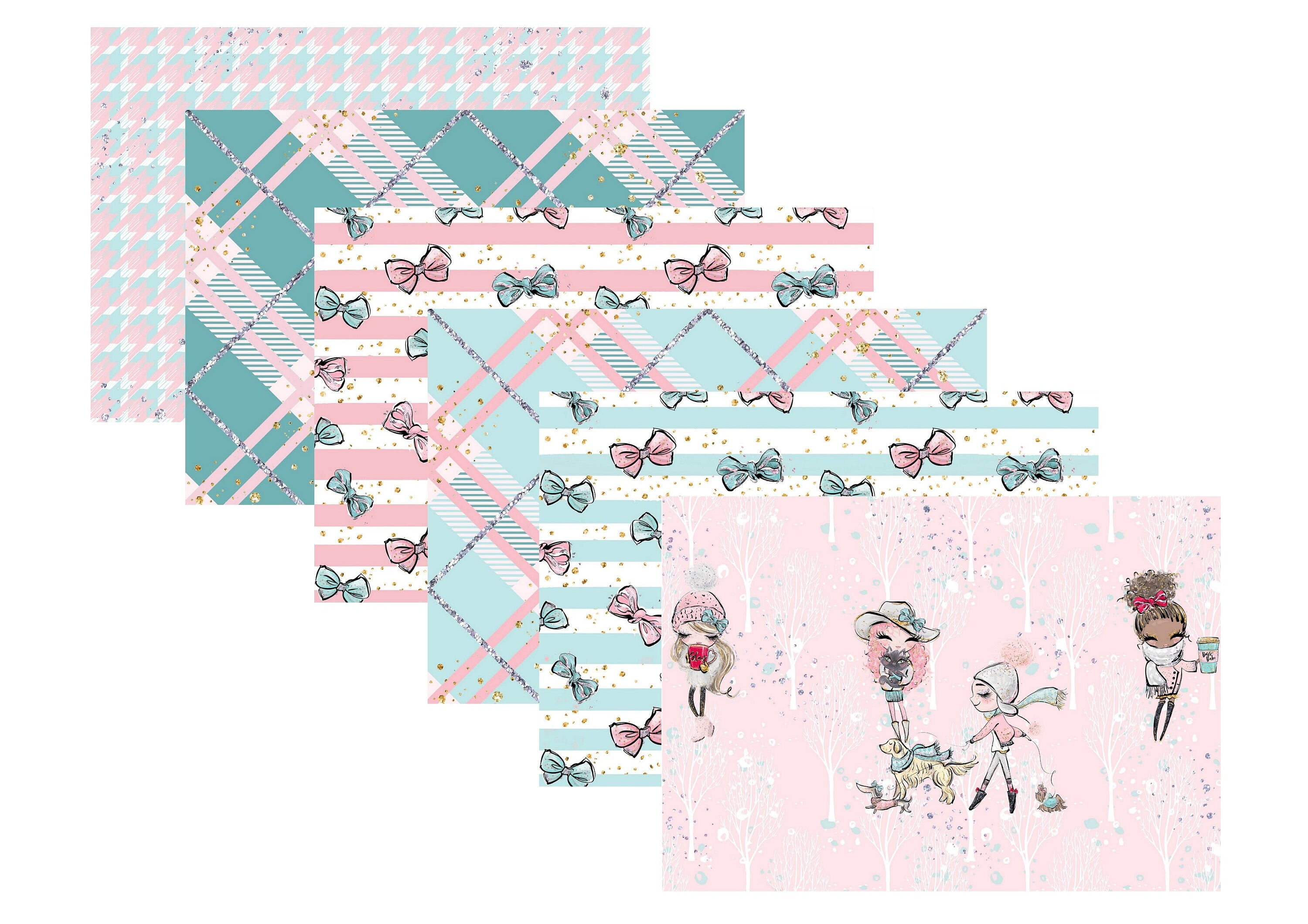 LovedbyGaby scrapbook paper set "basic wintergirls"