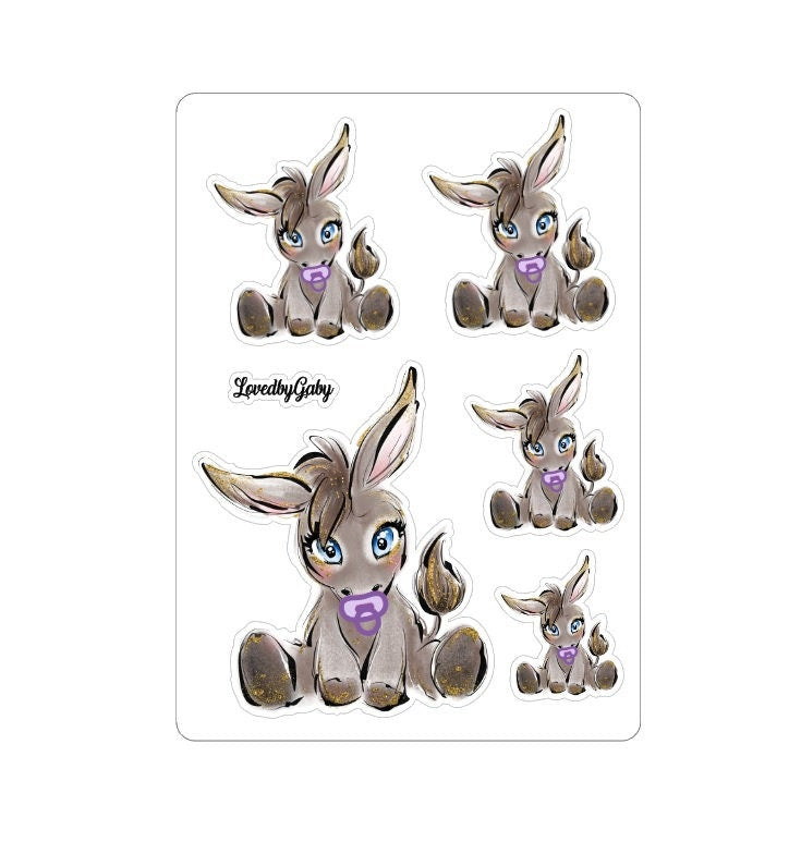 LovedbyGaby stickers Donkey baby