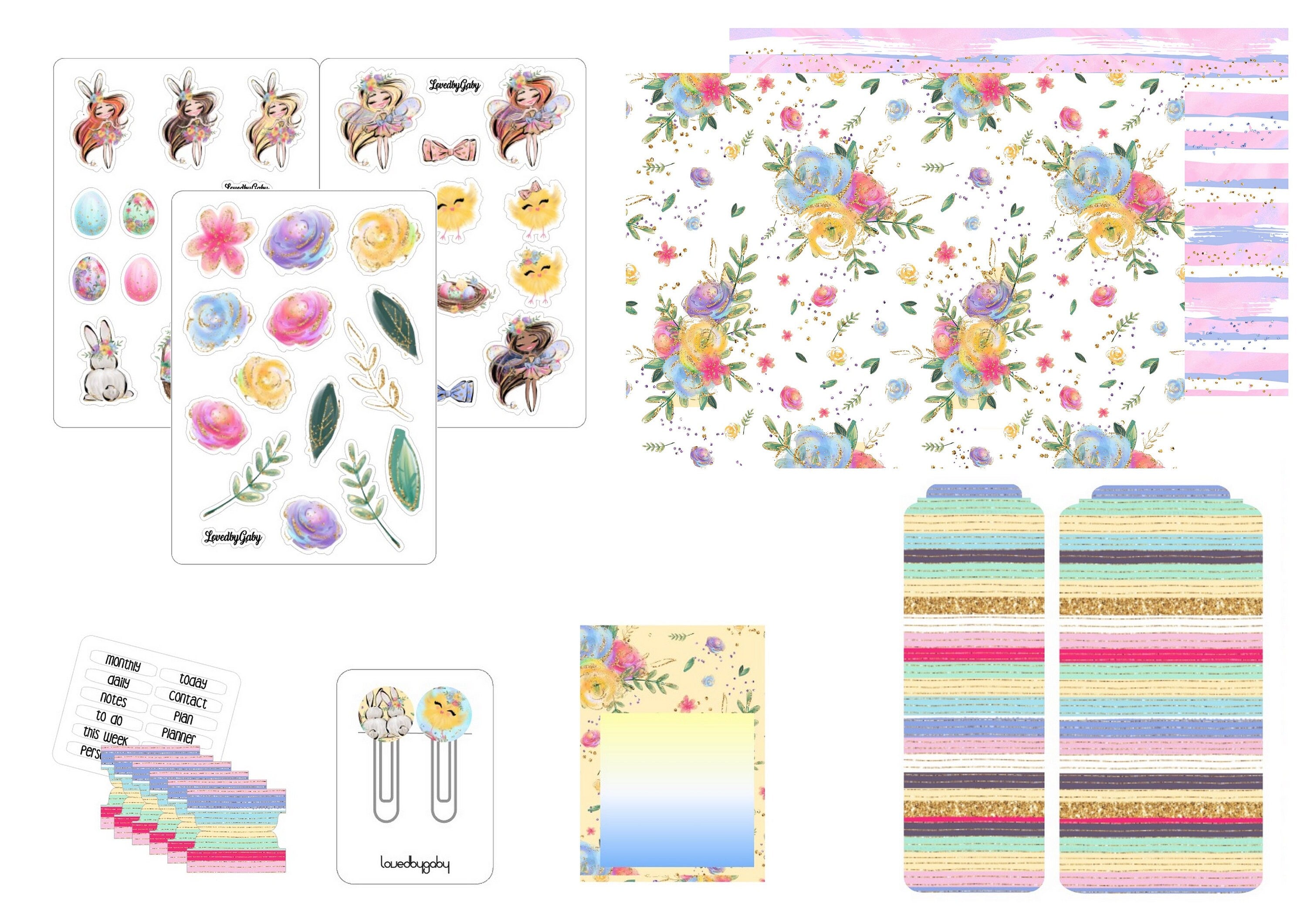 LovedbyGaby plannerkit "bunnies & chicks"