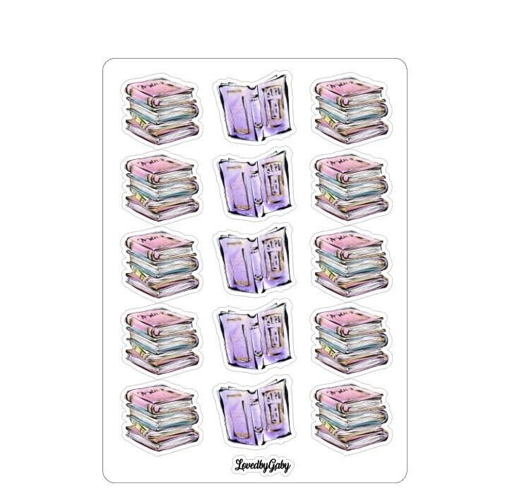 LovedbyGaby stickers "Reading and books"