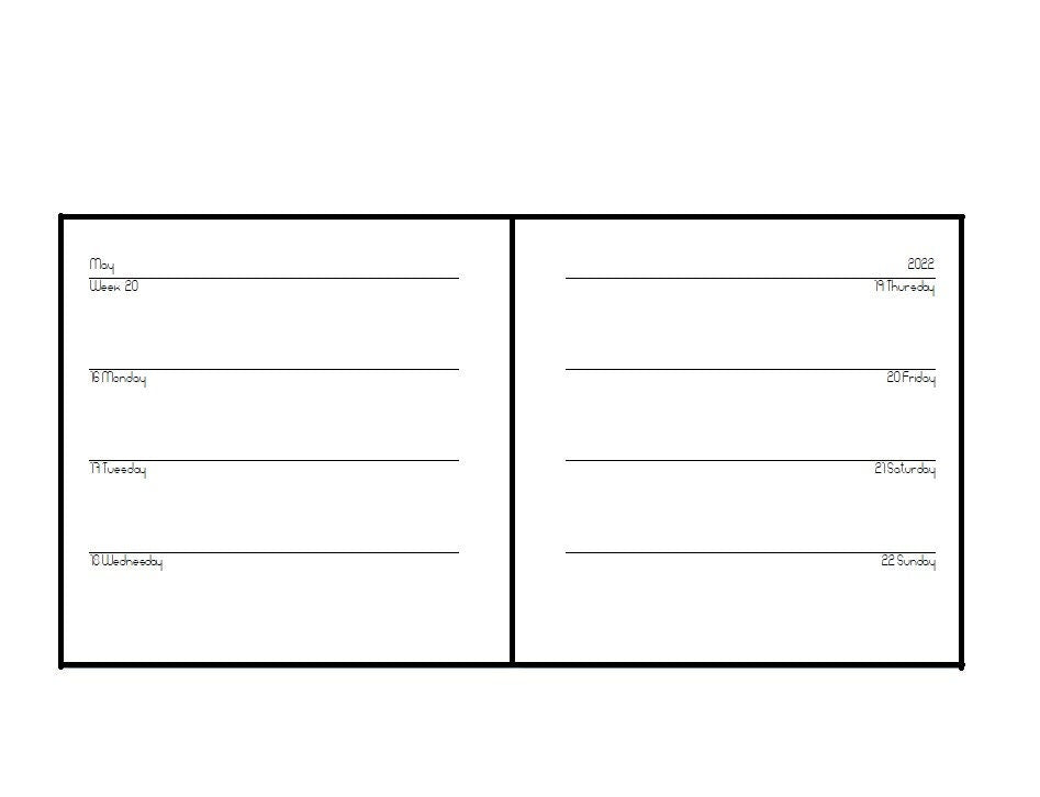 Pocket wide planner pages
