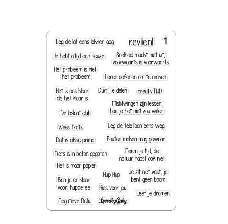 LovedbyGaby stickers "Revlie's uitspraken"