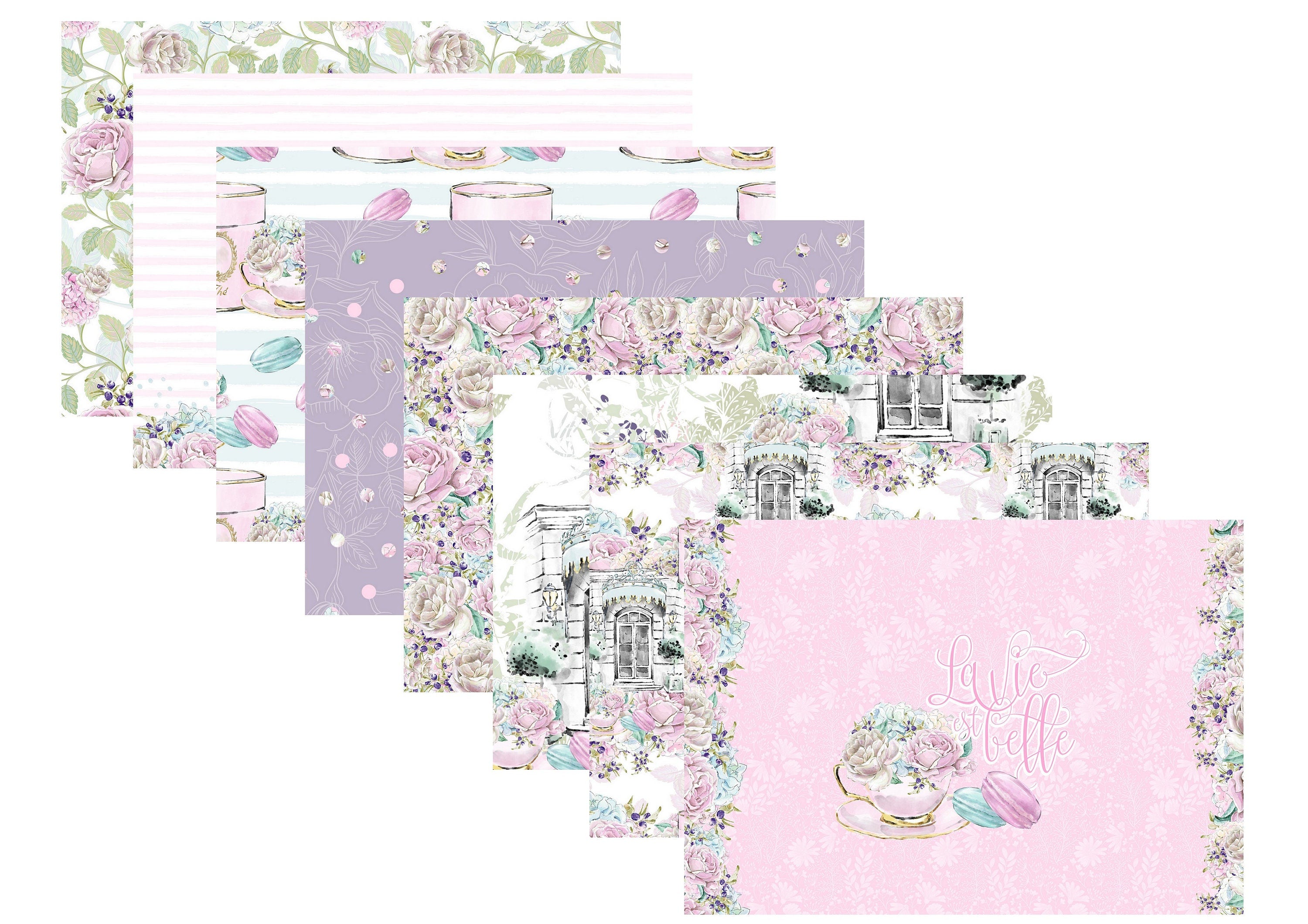 LovedbyGaby A4 scrapbook paperset "tea time"