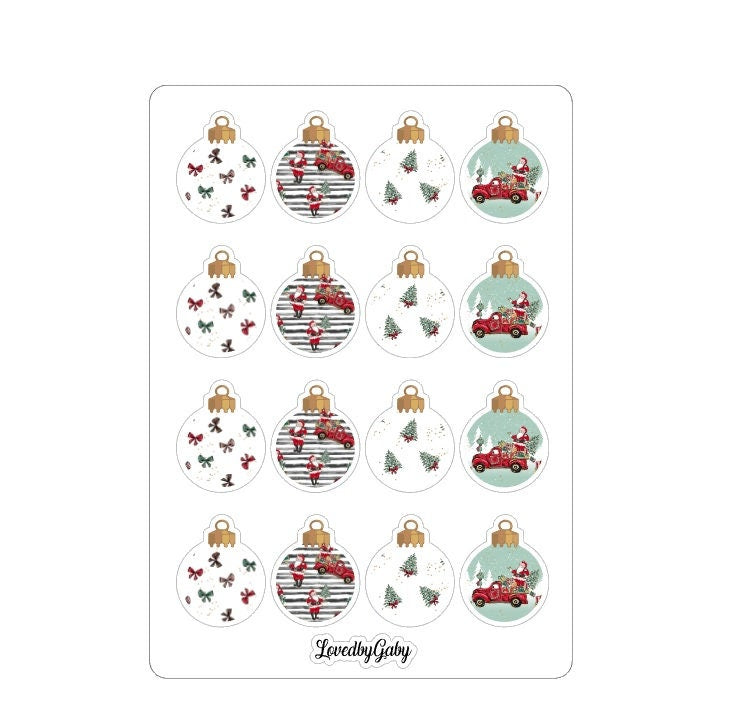 LovedbyGaby stickers christmas ornaments