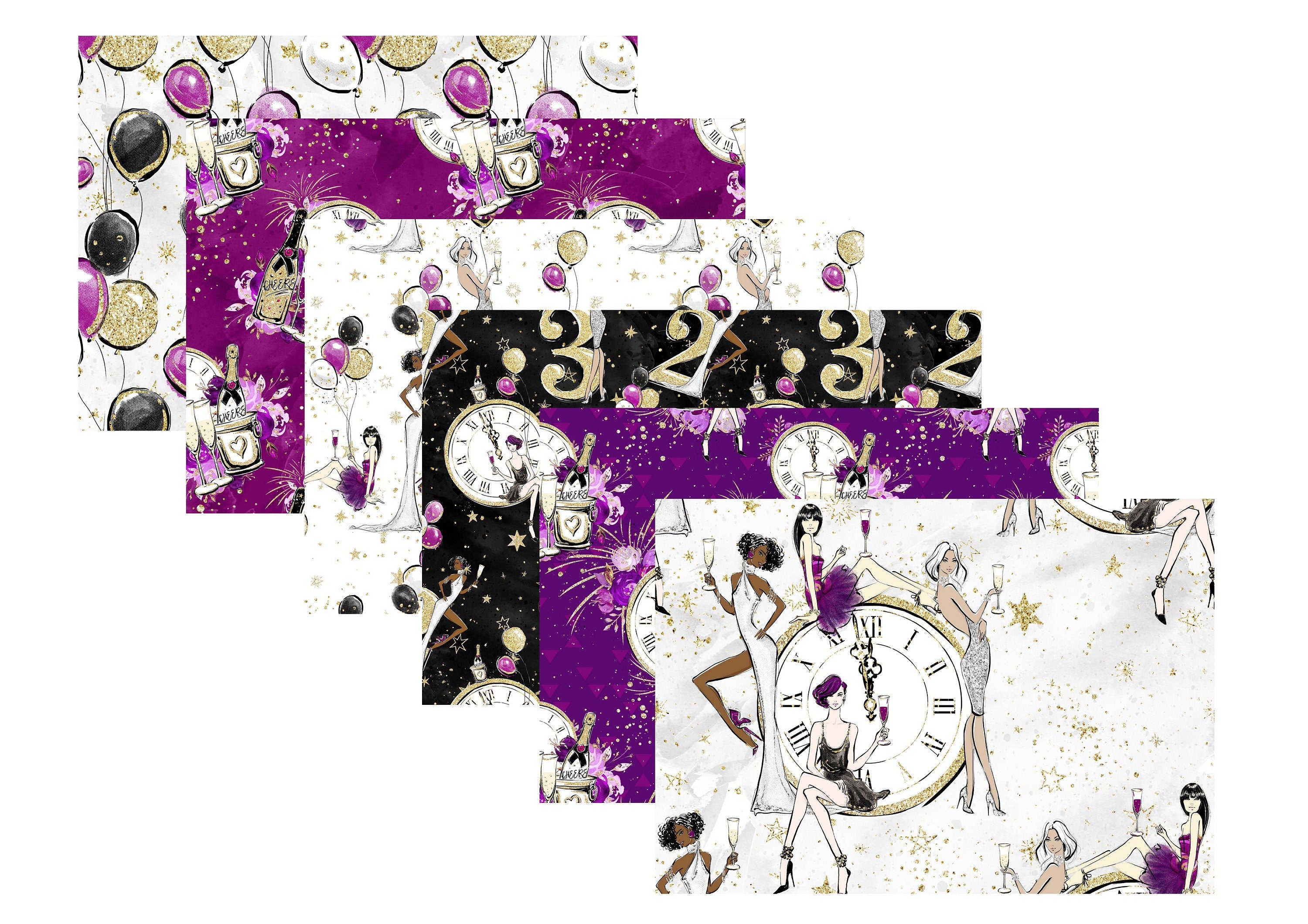 LovedbyGaby A4 scrapbook paperset "Happy NewYear"