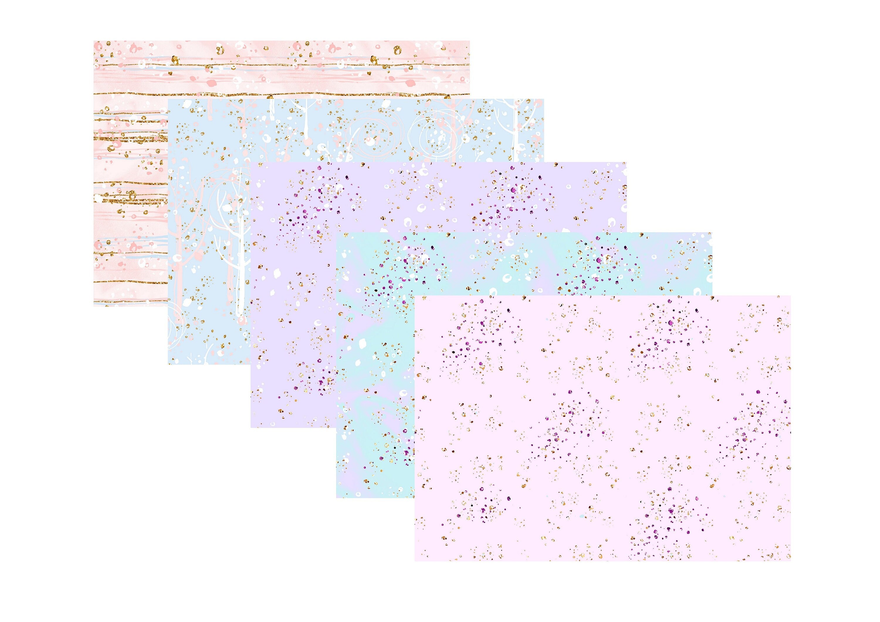 LovedbyGaby A4 scrapbook paperset Pastel