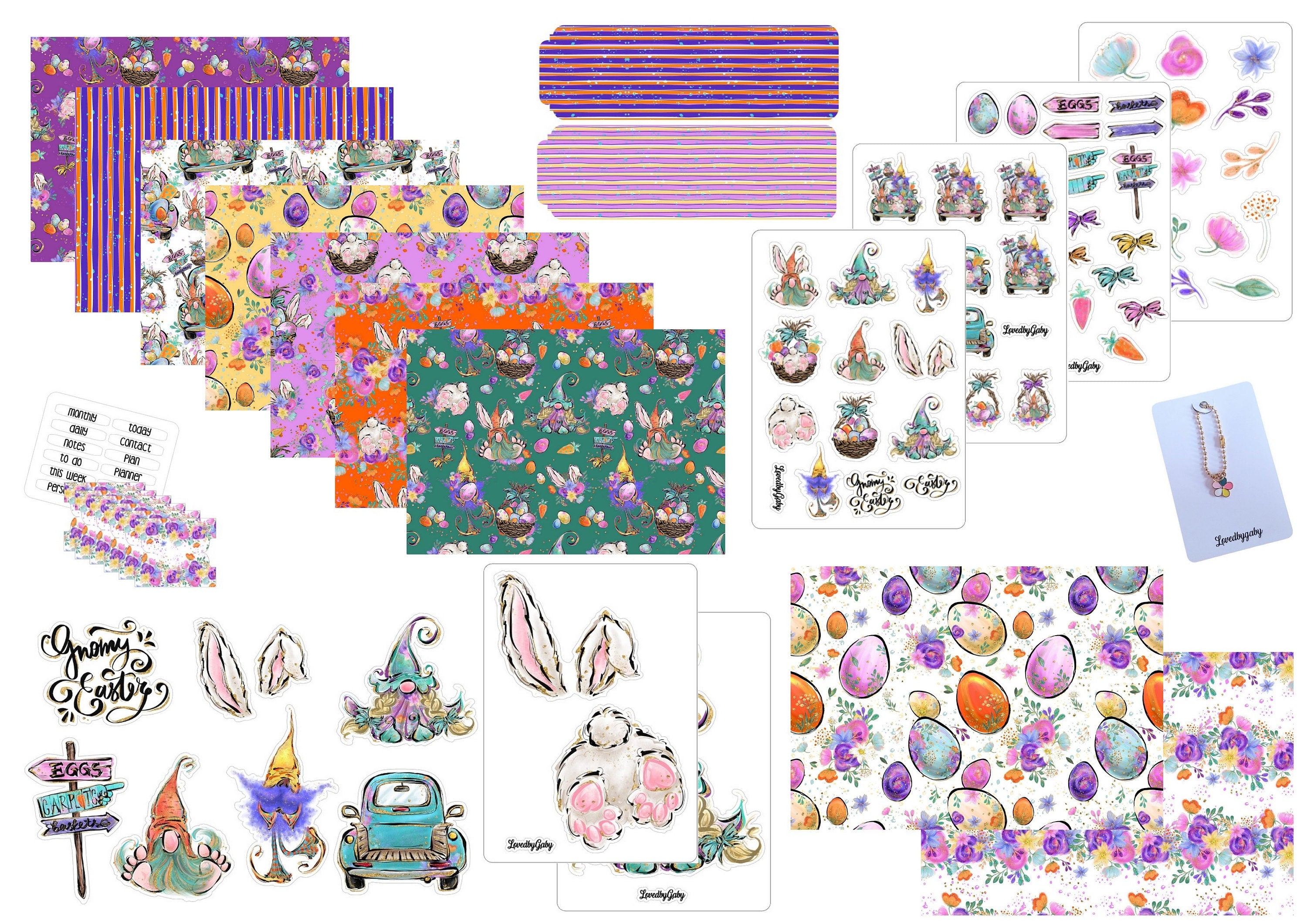 LovedbyGaby plannerkit "Gnomy easter"
