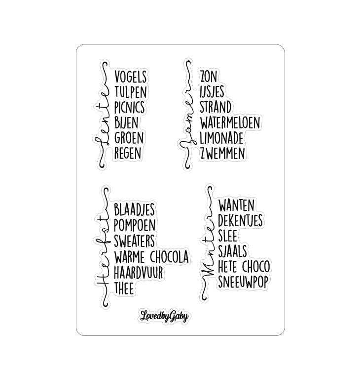 LovedbyGaby stickers "Jaargetijden"