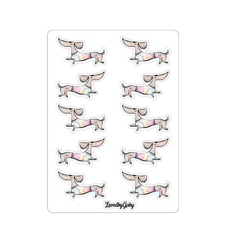 LovedbyGaby stickers "rainbow teckels"
