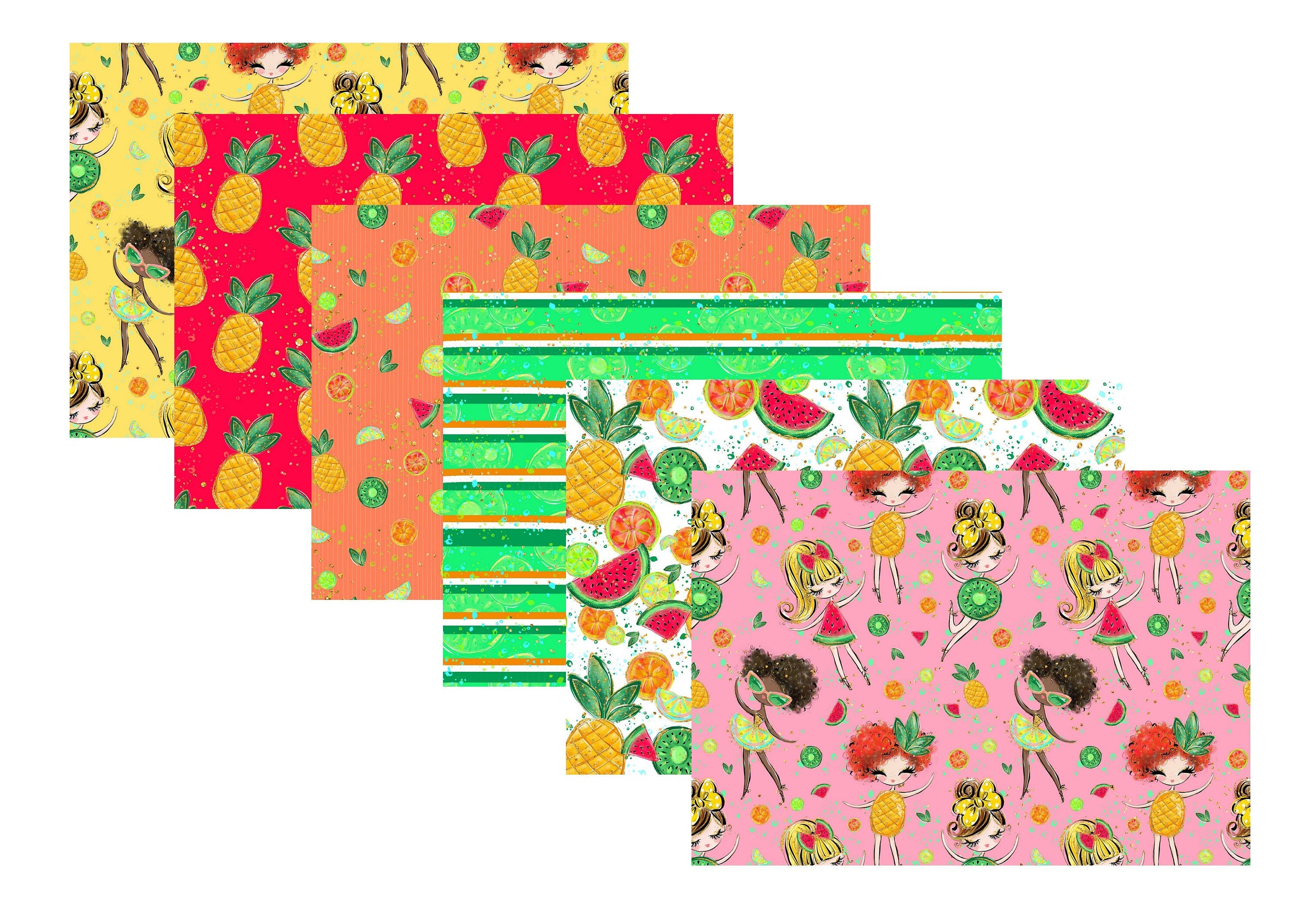 LovedbyGaby A4 scrapbook paperset Tutti Frutti