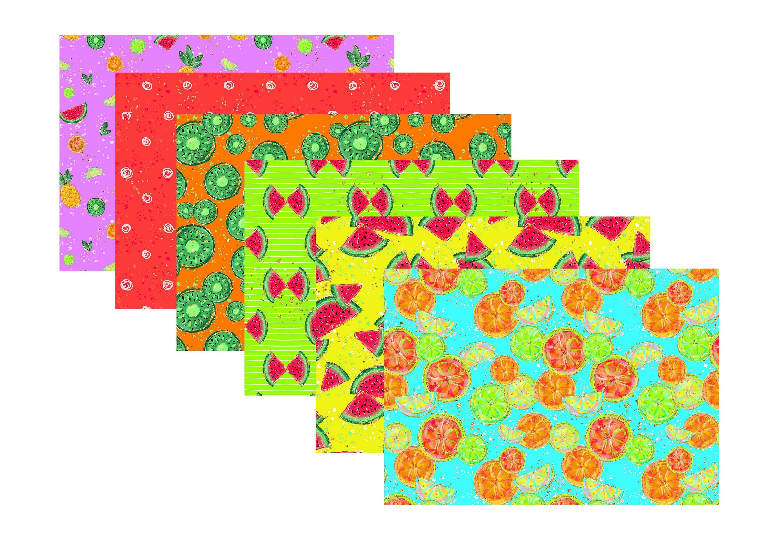 LovedbyGaby A4 scrapbook paperset Tutti Frutti