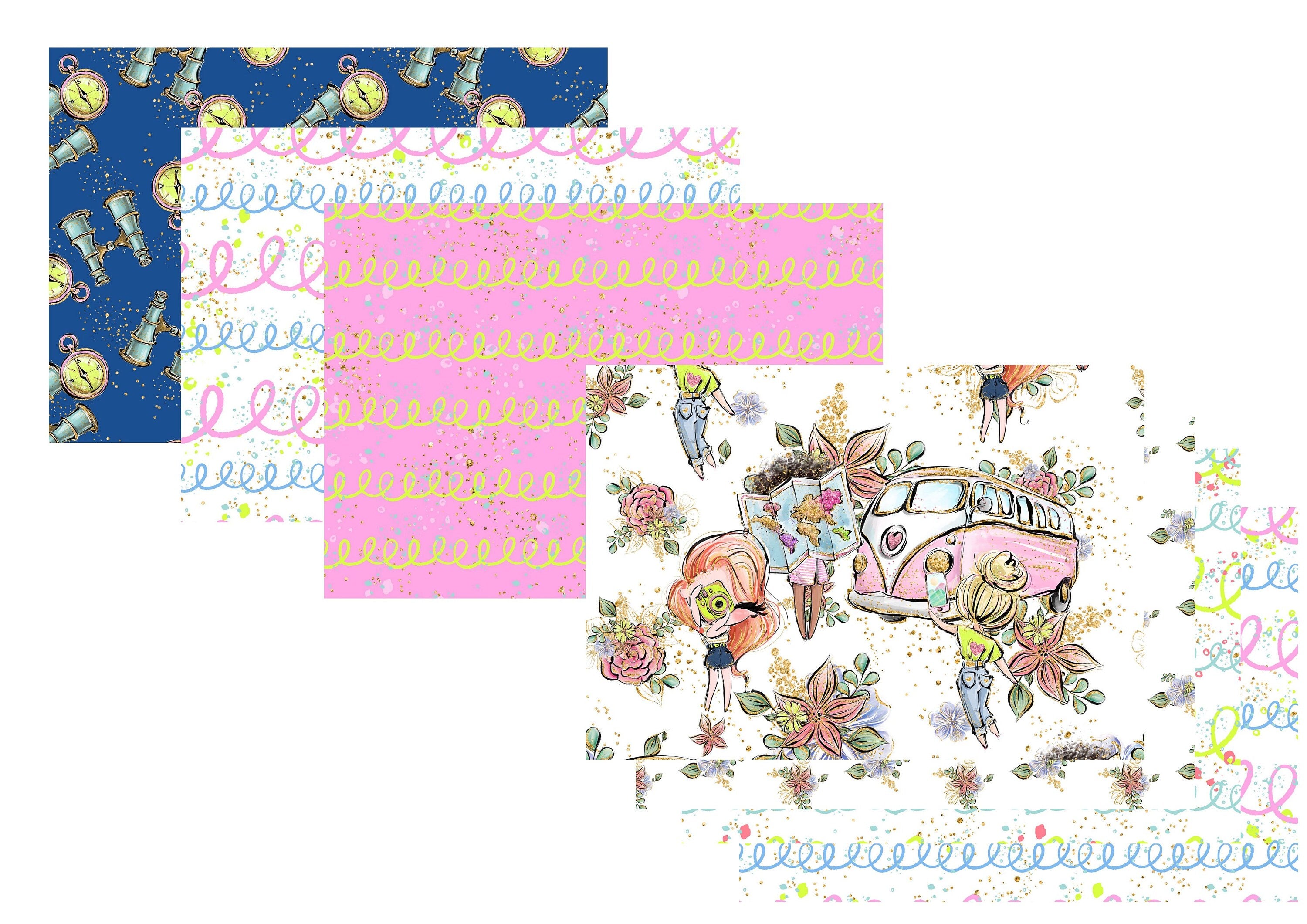 LovedbyGaby A4 scrapbookp paperset Wanderlust
