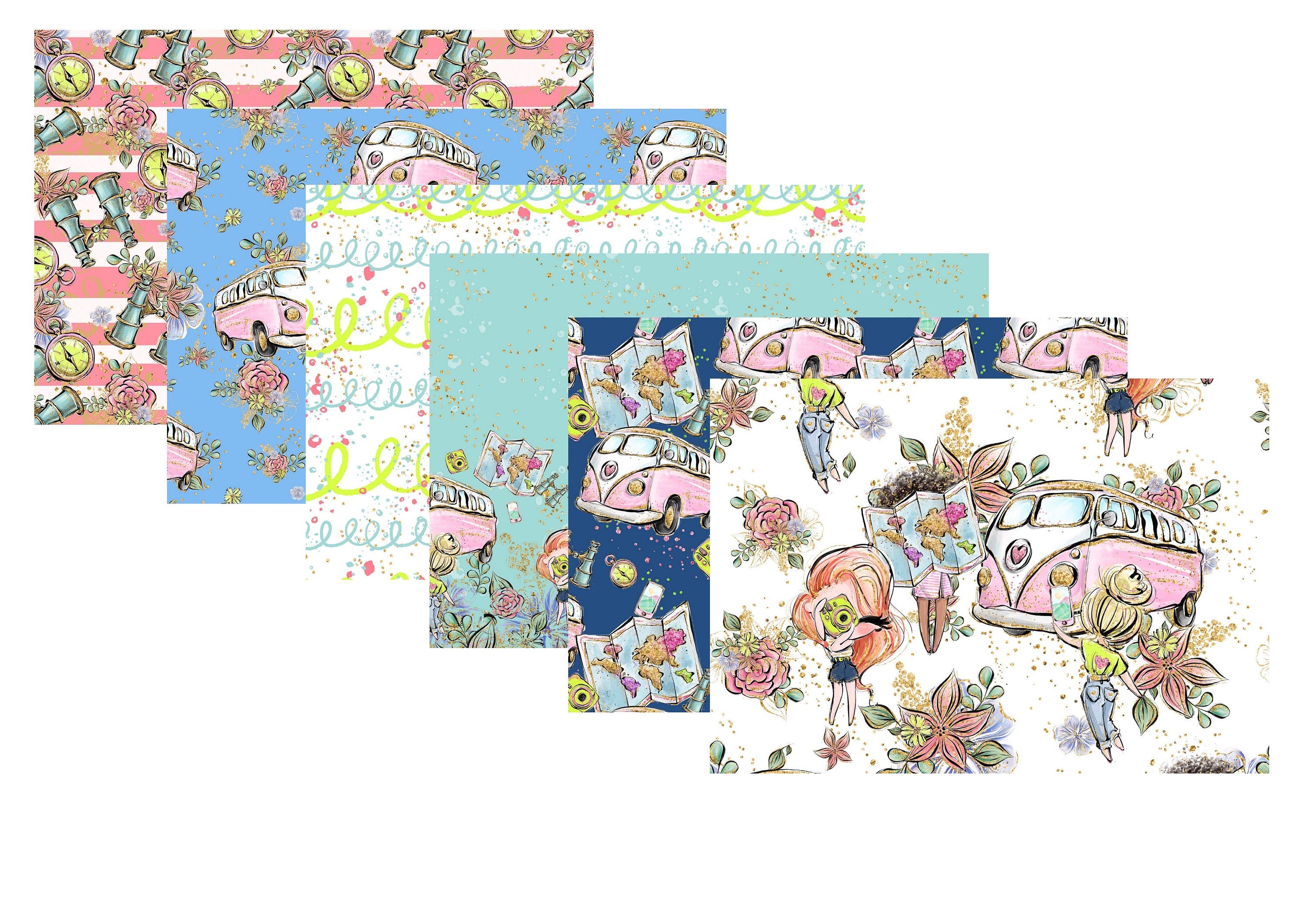 LovedbyGaby A4 scrapbookp paperset Wanderlust