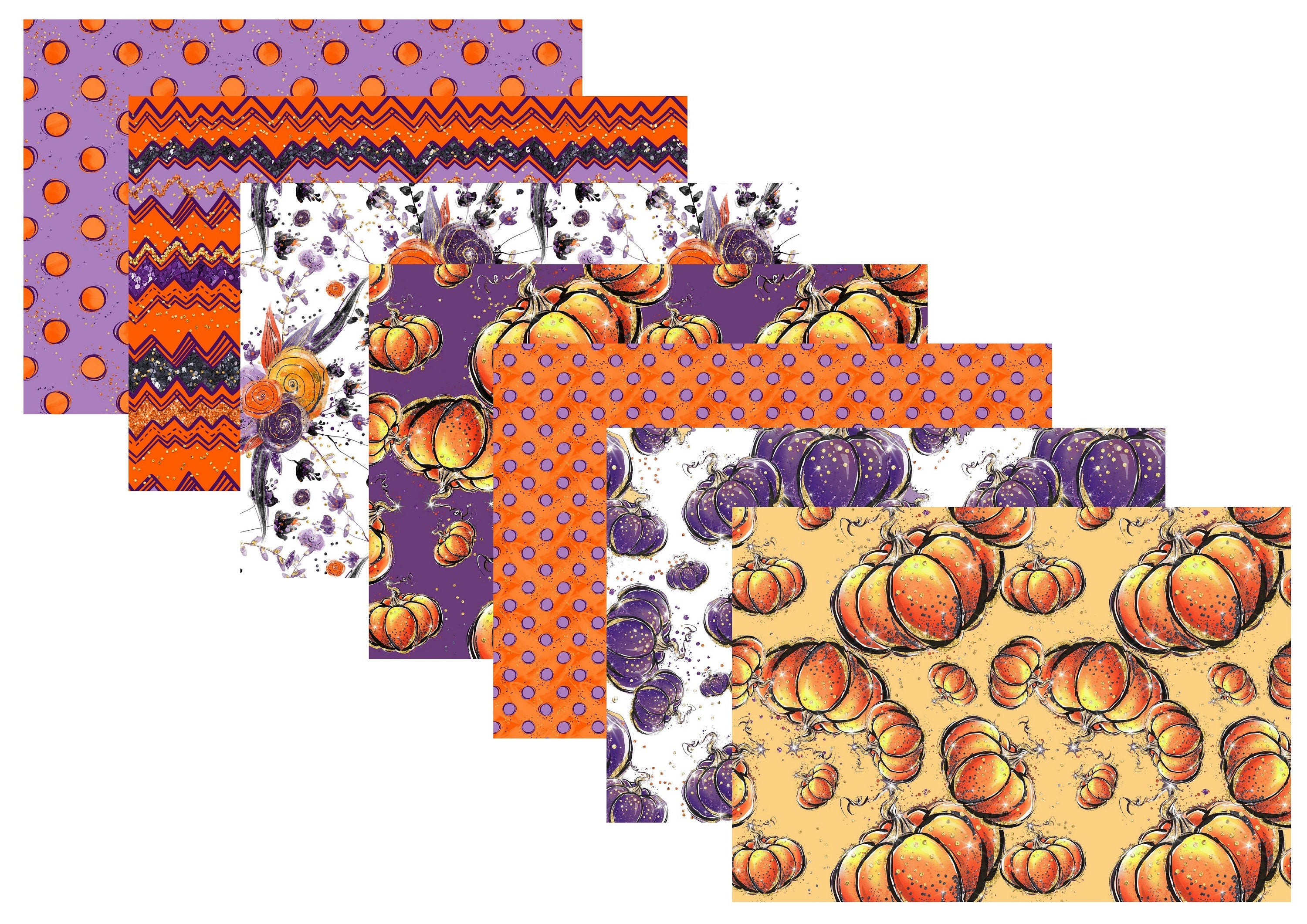 LovedbyGaby A4 scrapbook paperset Pumpkins