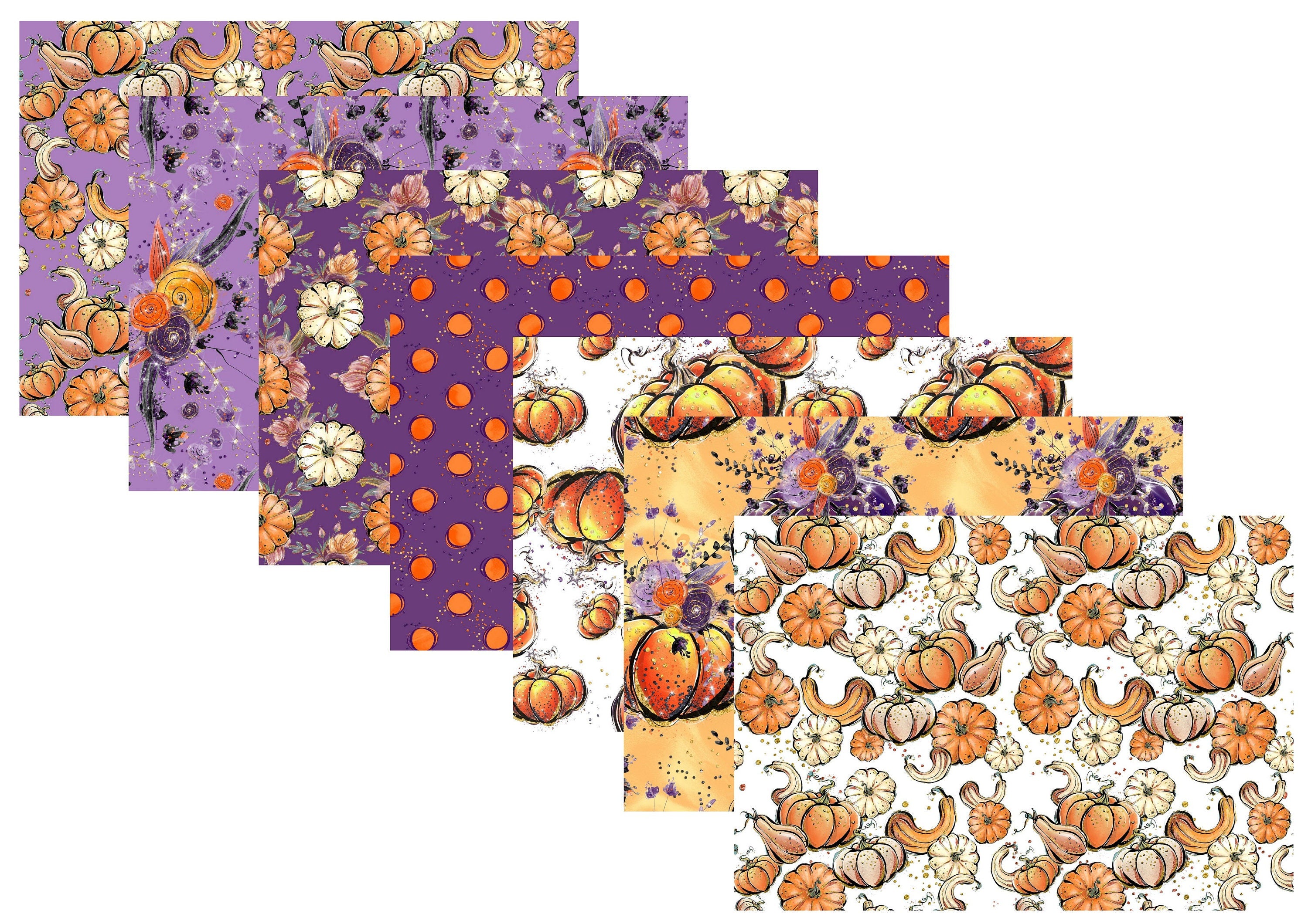 LovedbyGaby A4 scrapbook paperset Pumpkins