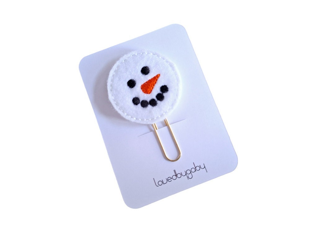 LovedbyGaby paperclips reindeer, hot cocoa and snowman