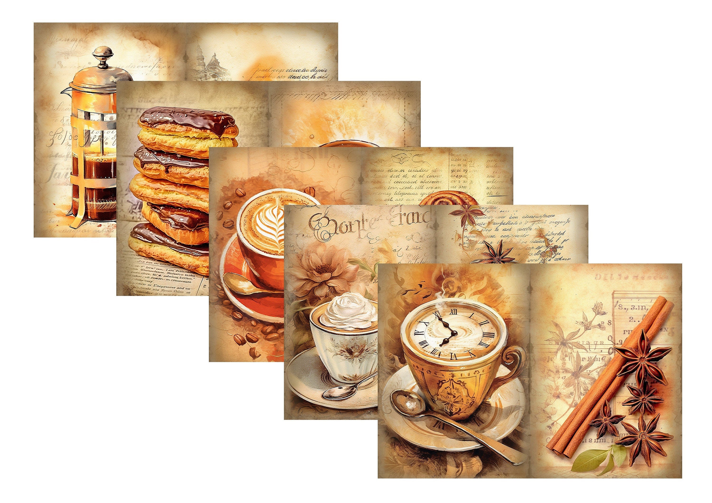 LovedbyGaby A4 journalpaper set "Coffee time"