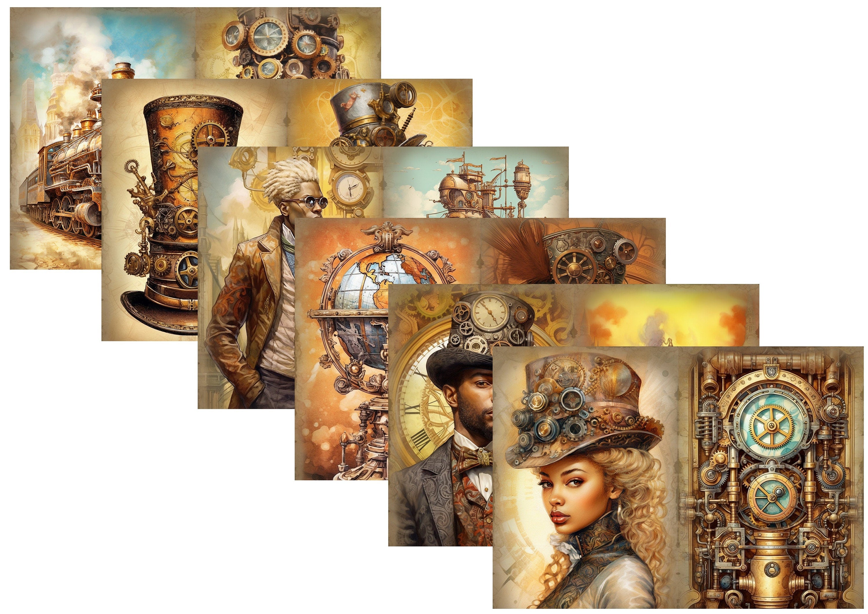 LovedbyGaby A4 journalpaper set "Steampunk"