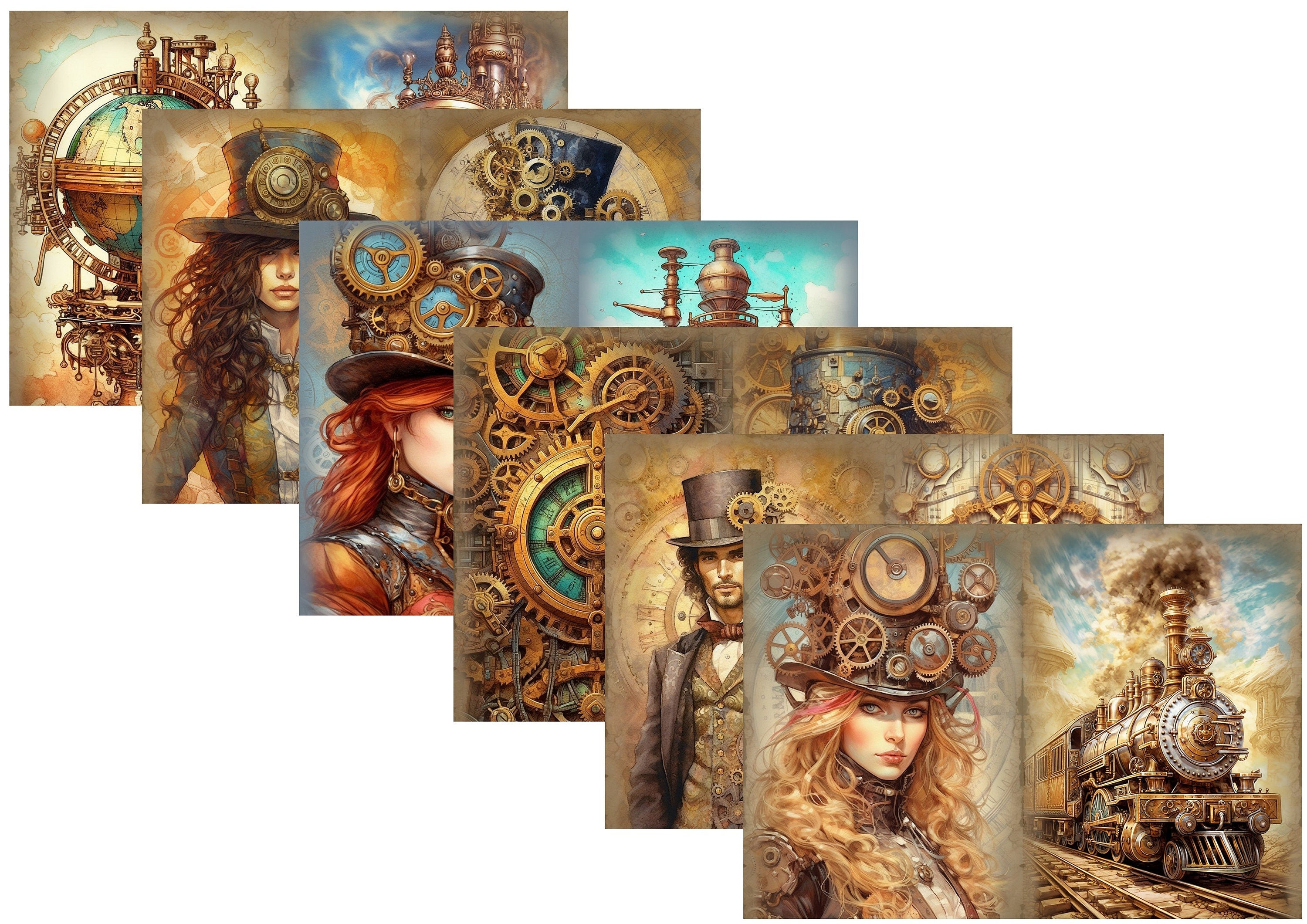 LovedbyGaby A4 journalpaper set "Steampunk"