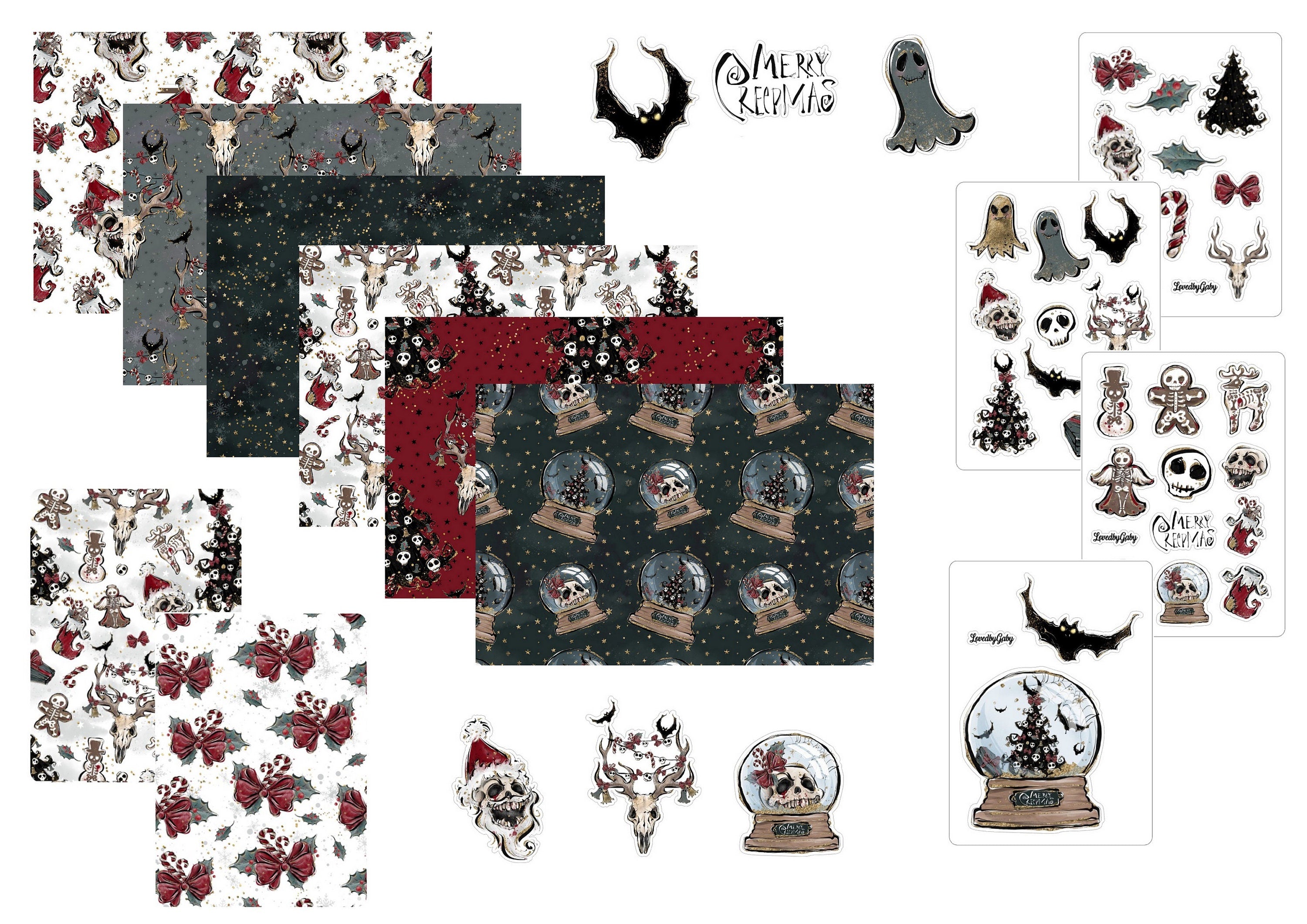 LovedbyGaby A4 scrapbookpaper kit "creepy christmas"